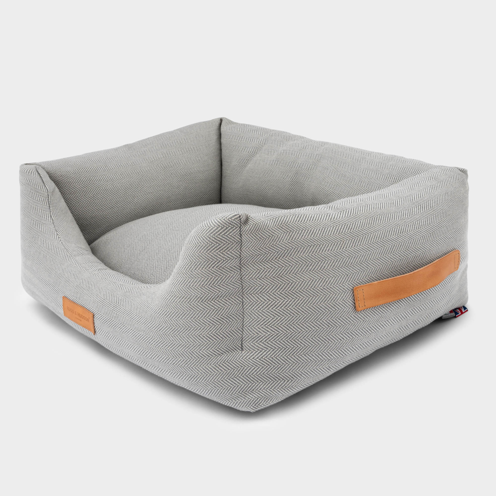 Hugo & Hudson Grey Herringbone Dog Bed
