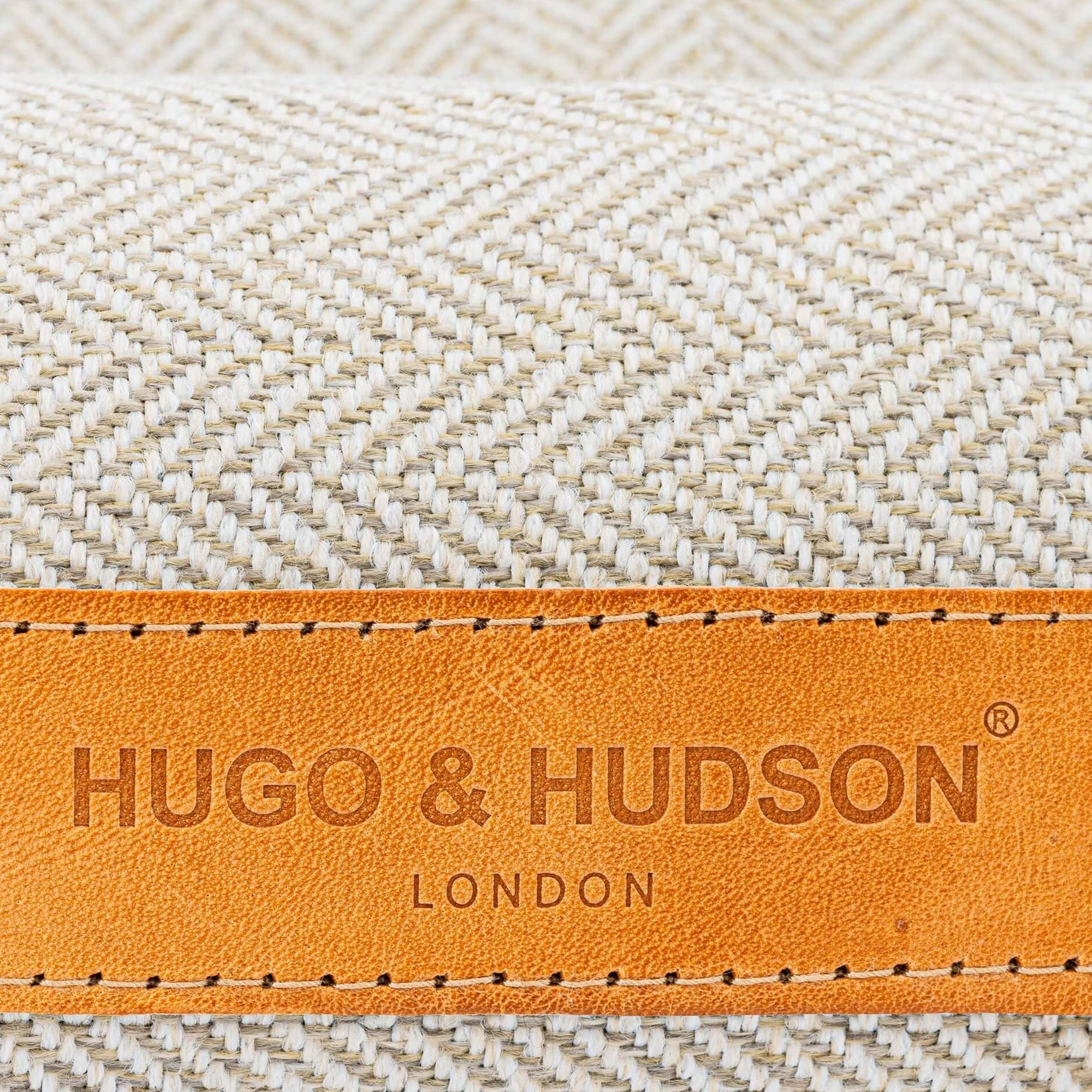 Hugo & Hudson Sand Herringbone Dog Bed