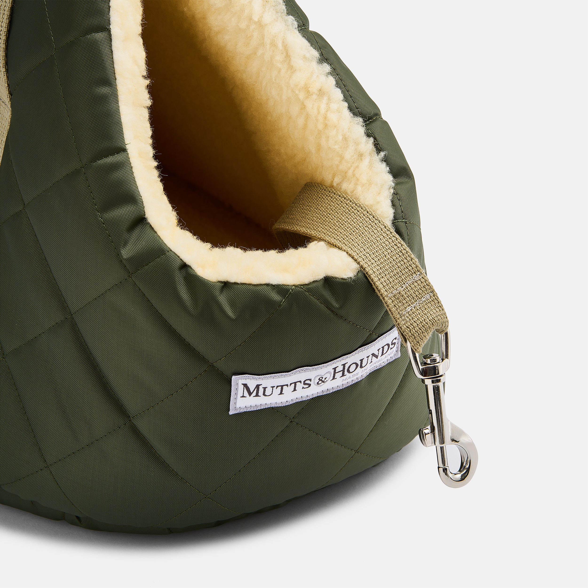 Olive Quilted Dog Carrier