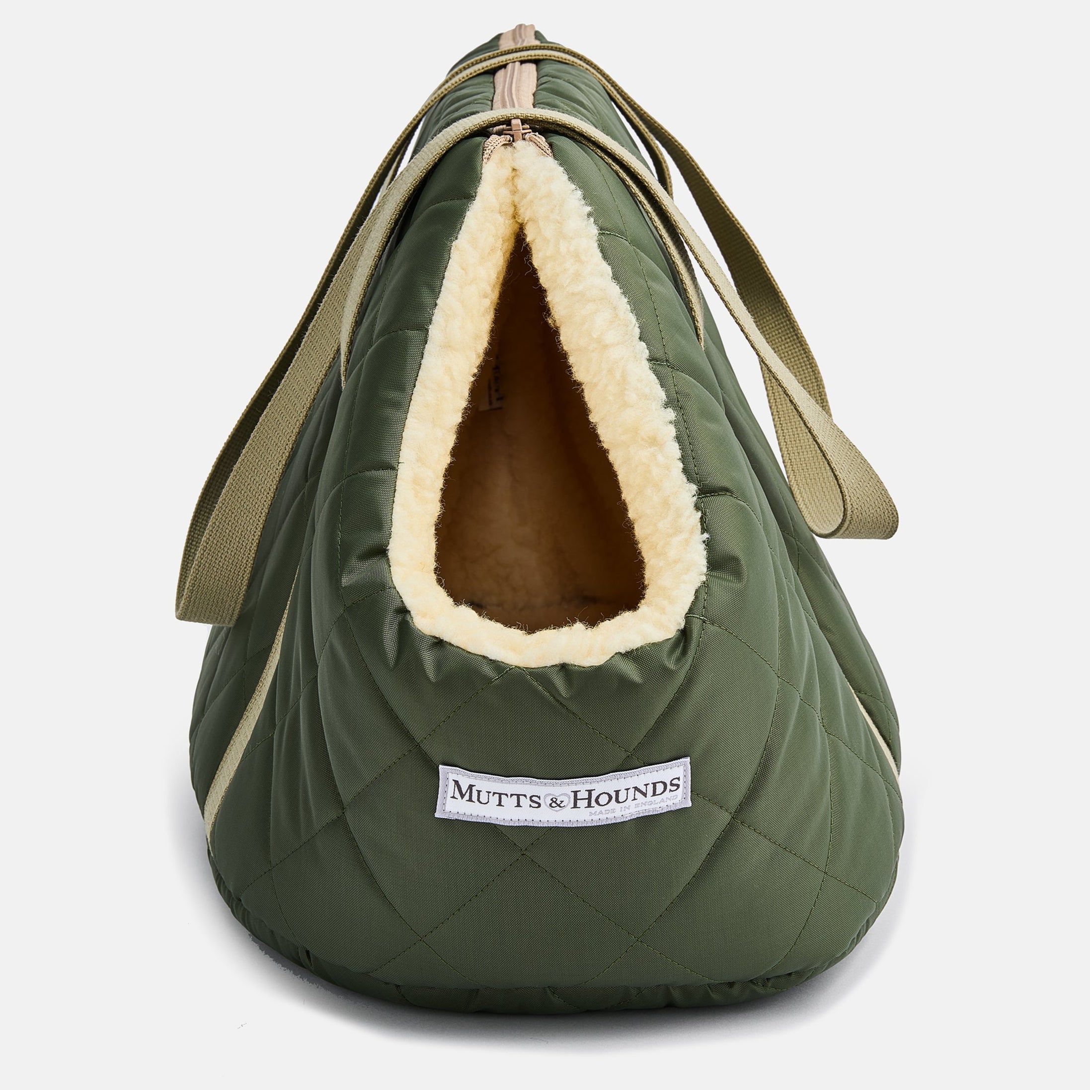 Olive Quilted Dog Carrier