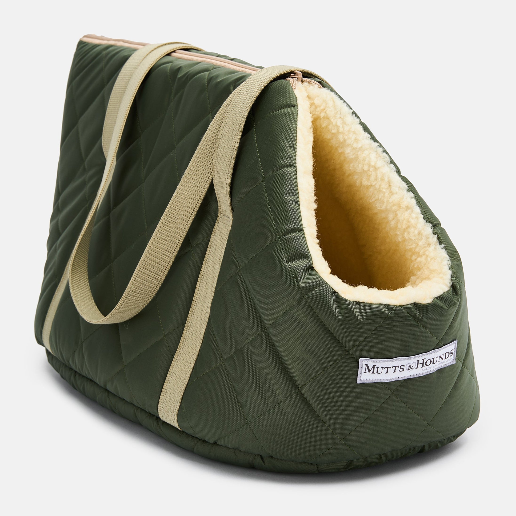 Olive Quilted Dog Carrier