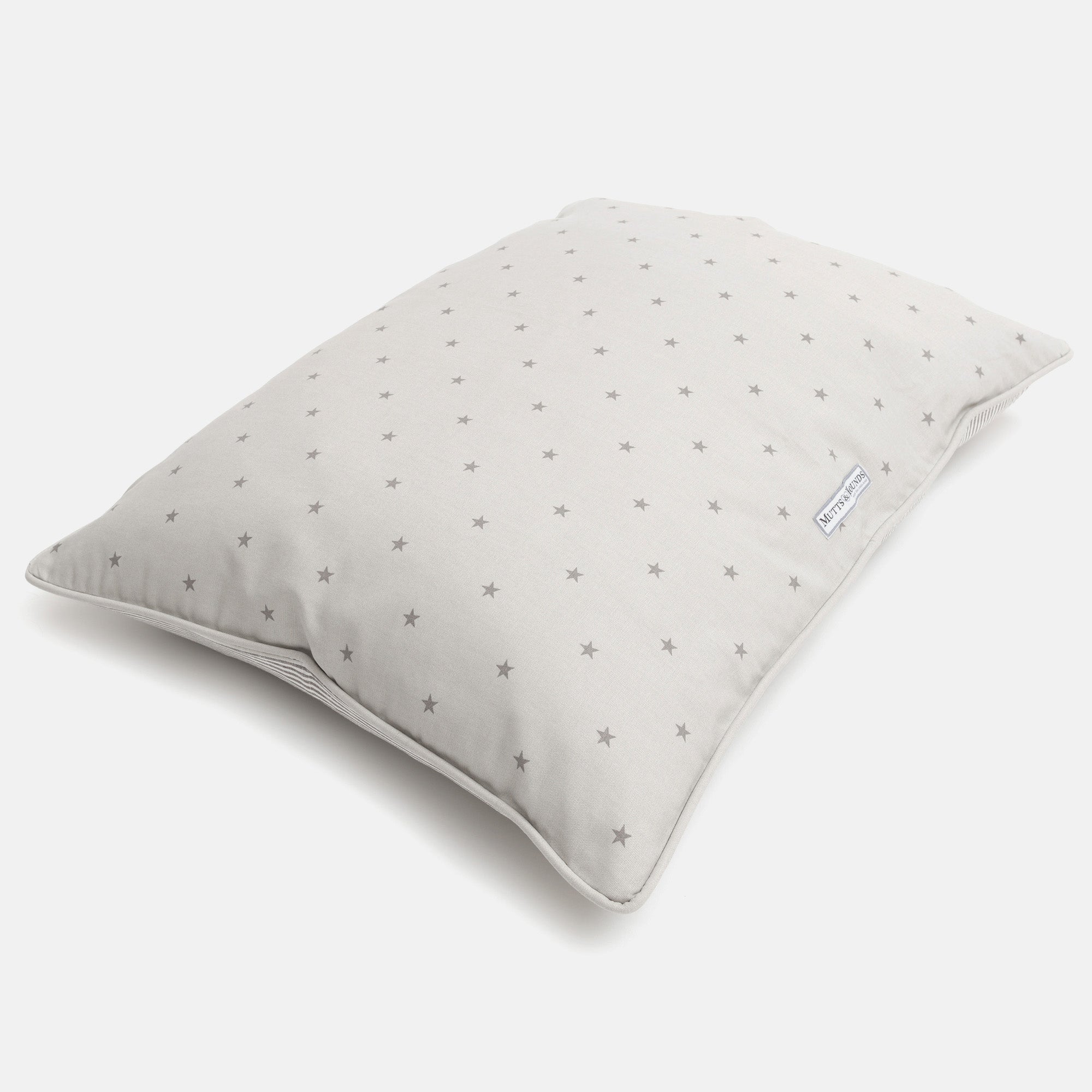 Grey Stars & Charcoal Stripe Pillow Dog Bed