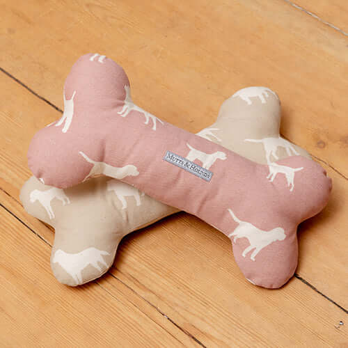 M&H Old Rose Squeaky Bone Dog Toy