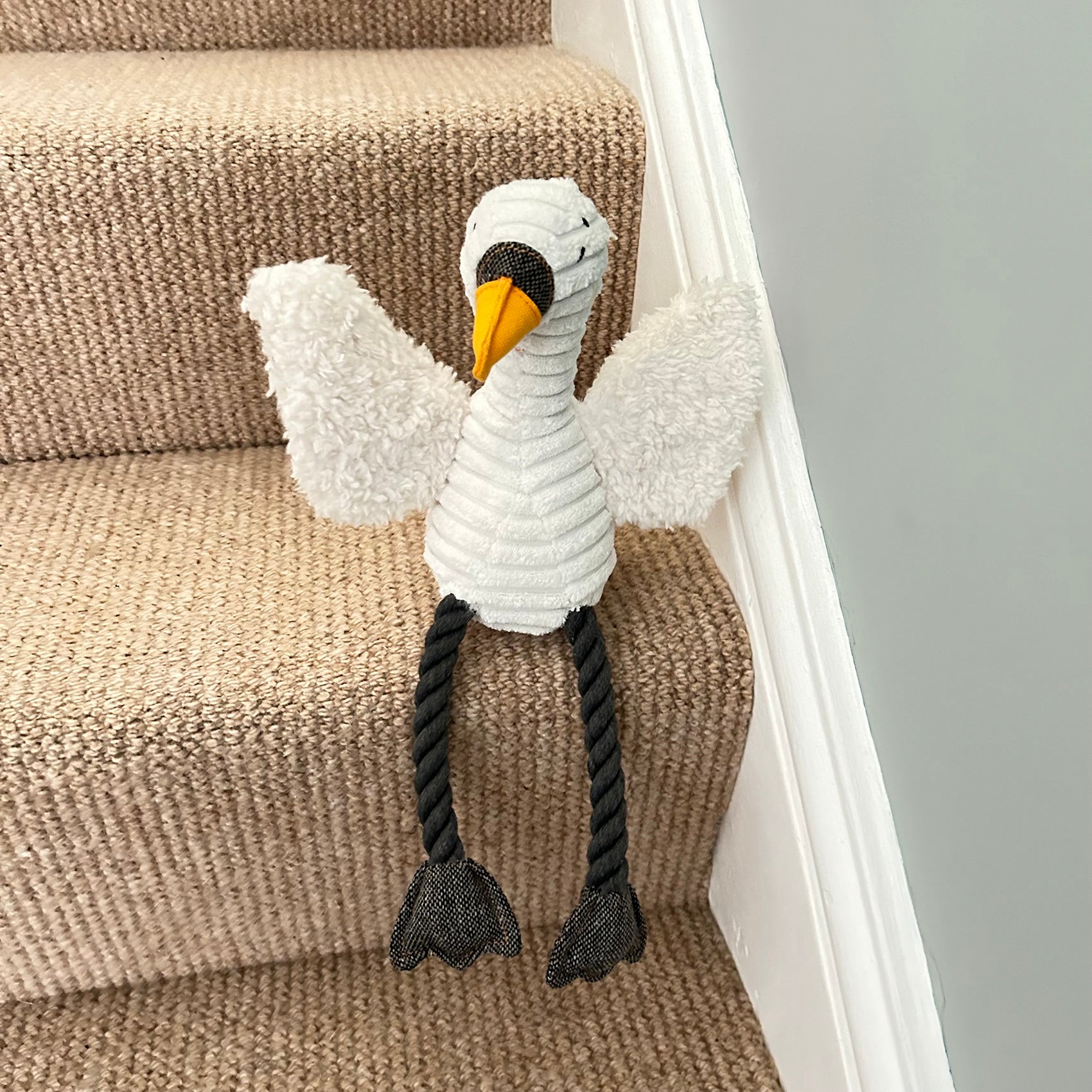 Sally Swan Plush Dog Toy