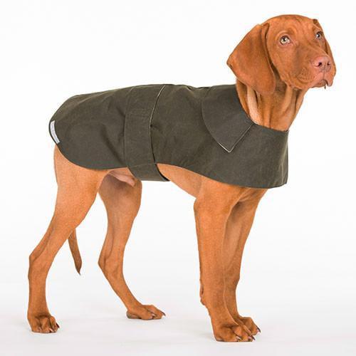 Olive Waxed Waterproof Dog Coat